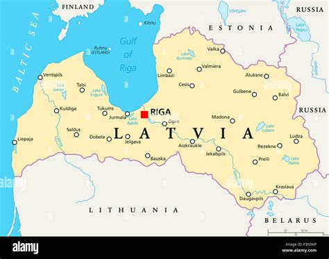 map of latvia with cities.